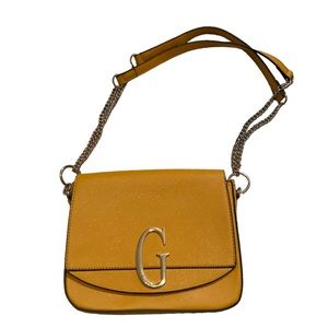 Women’s Mustard Yellow and silver Guess purse